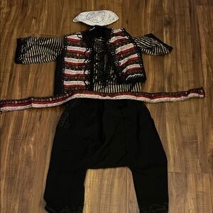 Kids Syrian traditional Costume with Black and Red Stripes kids 4-5 years old